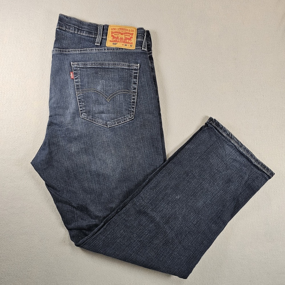 Levi's 559 Jeans Mens 40x32 Navarro Relaxed Straight Stretch 00559-0457 30.5